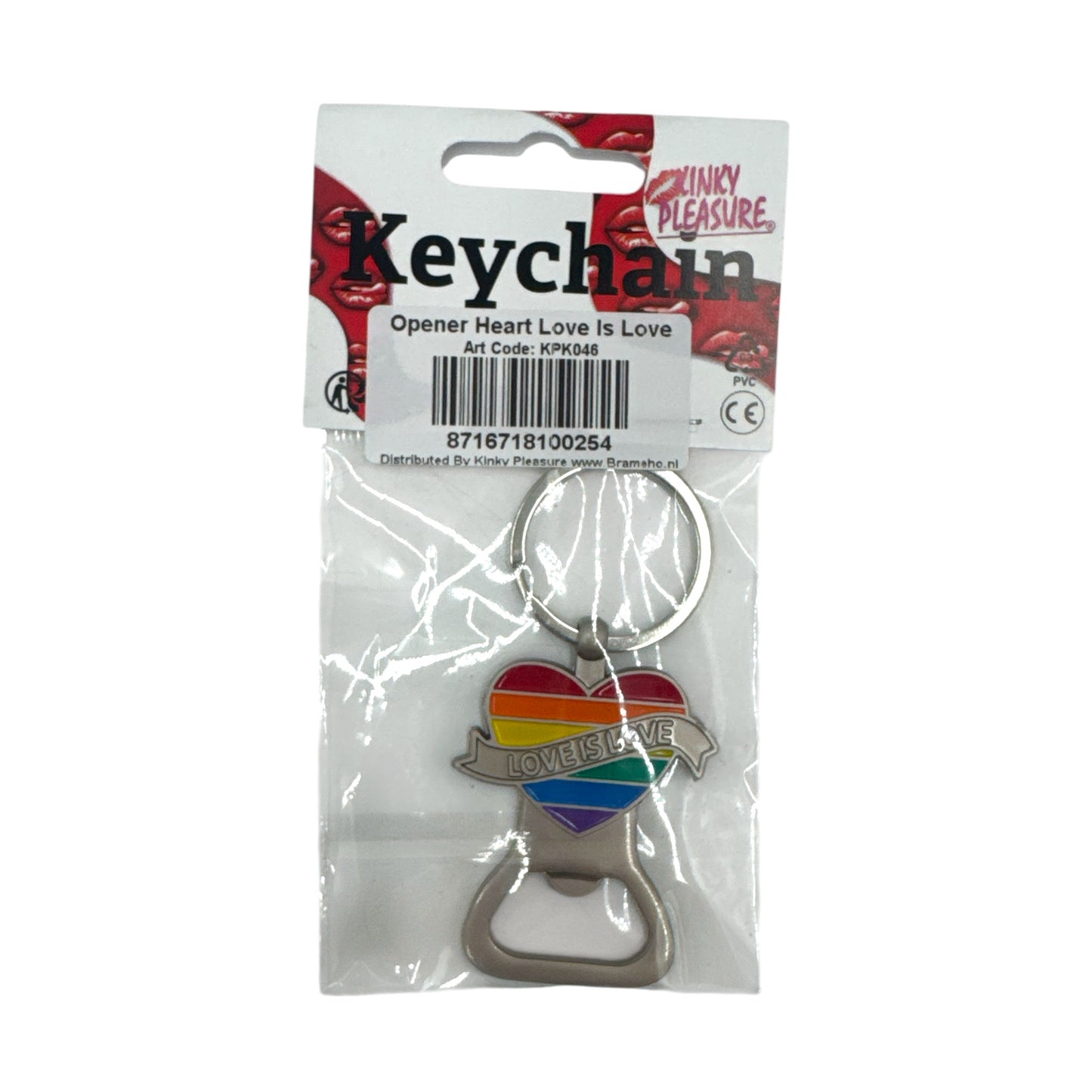 Kinky Pleasure - KPK046 - Keychain - Pride Opener Heart Love Is Love