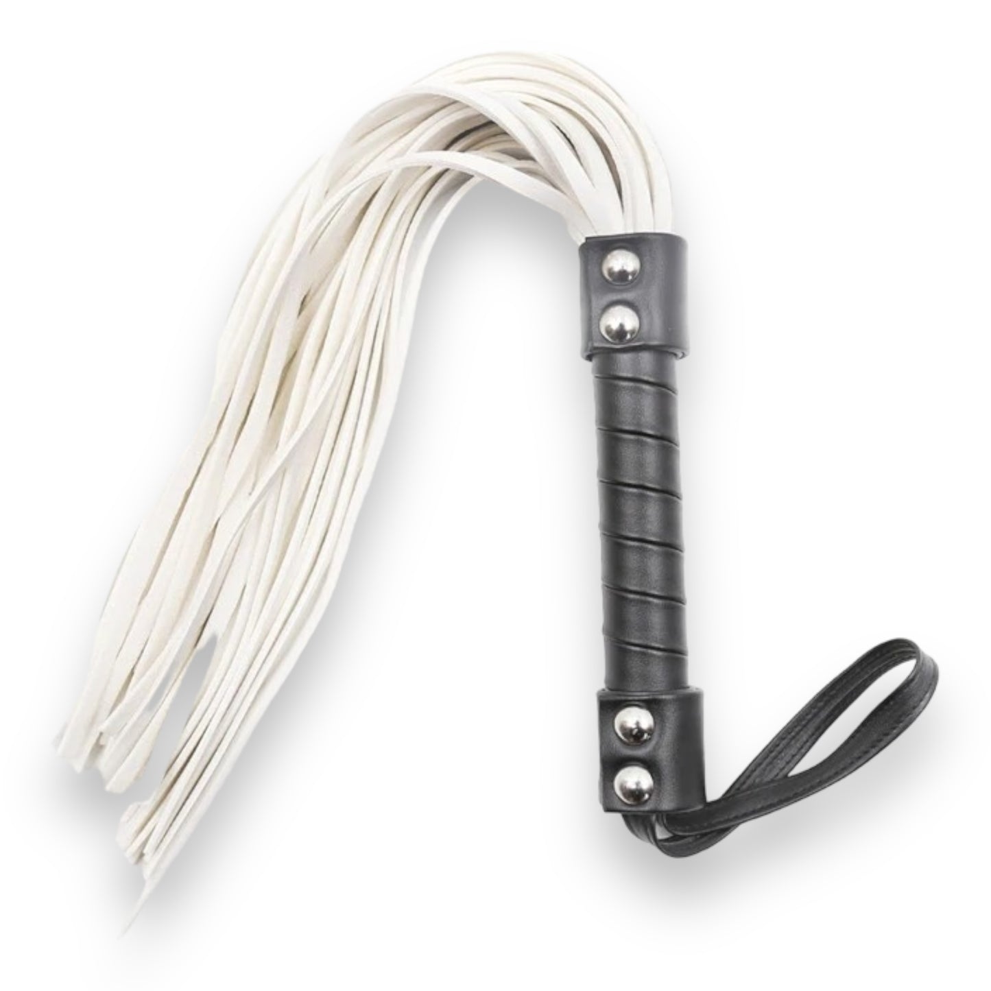 Kinky Pleasure - Whipp10 - Whipp With Black Handle And White Hairs - 44cm