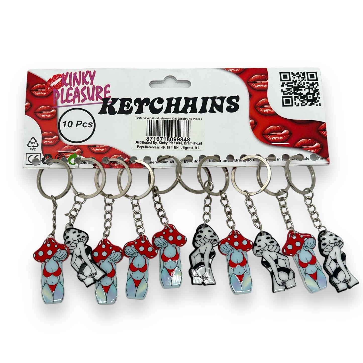 Kinky Pleasure - T055 -Keychain Sexy Mushroom Girl - 2 Colours