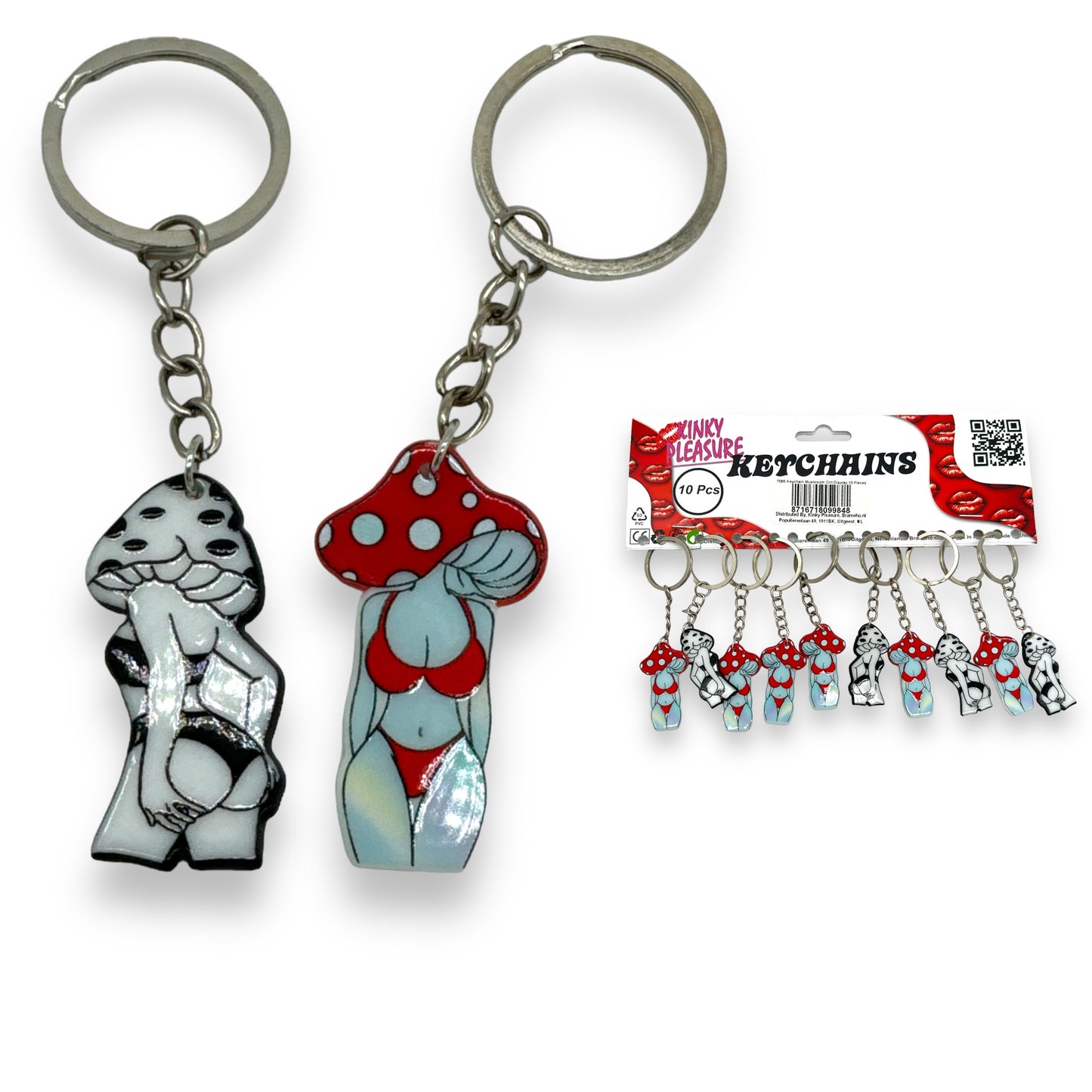 Kinky Pleasure - T055 -Keychain Sexy Mushroom Girl - 2 Colours