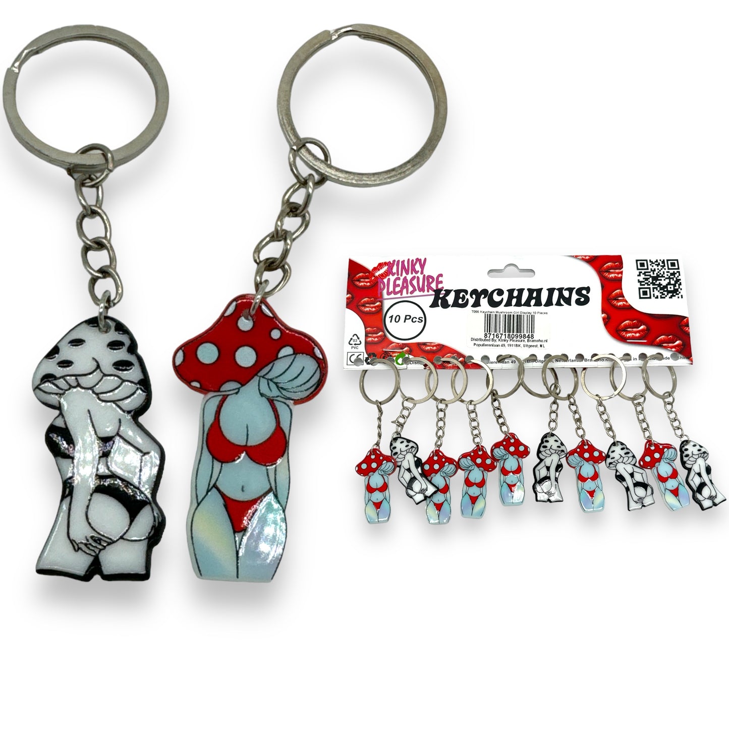 Kinky Pleasure - T055 -Keychain Sexy Mushroom Girl - 2 Colours