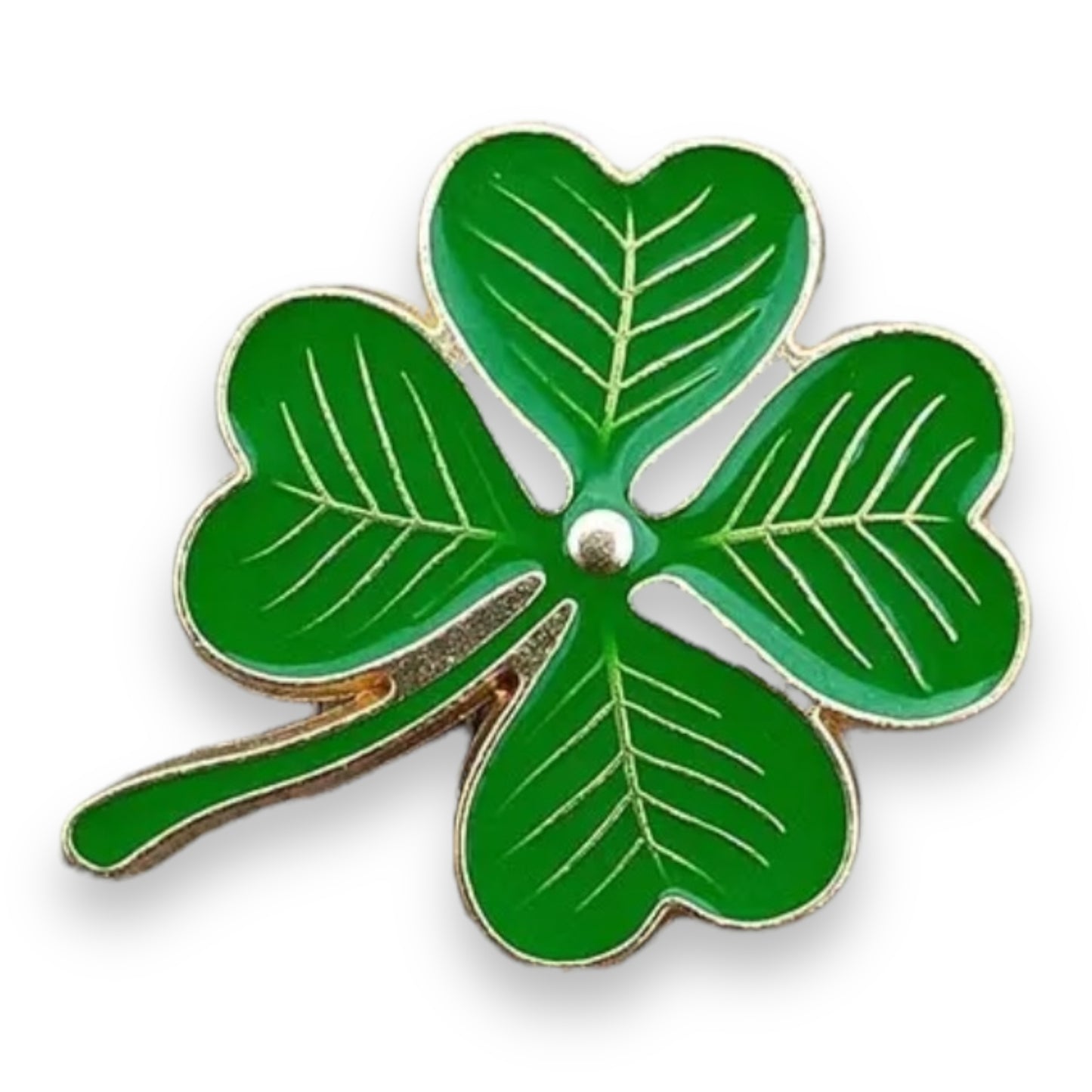 Kinky Pleasure - KPB069 - Badge / Pin - Shamrock Lucky Flower Green Medium