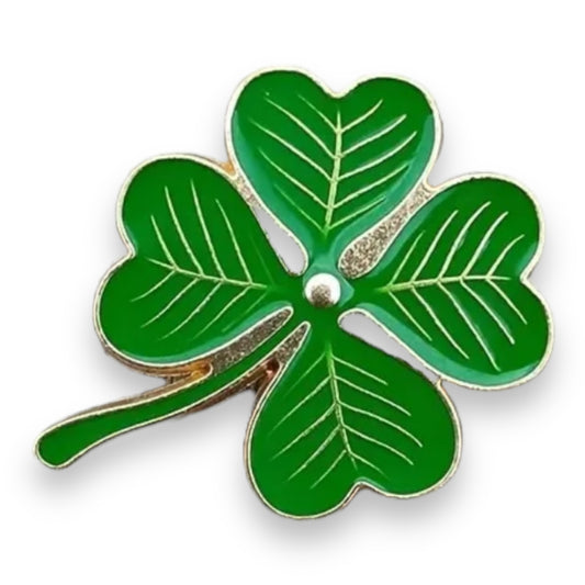 Kinky Pleasure - KPB069 - Badge / Pin - Shamrock Lucky Flower Green Medium