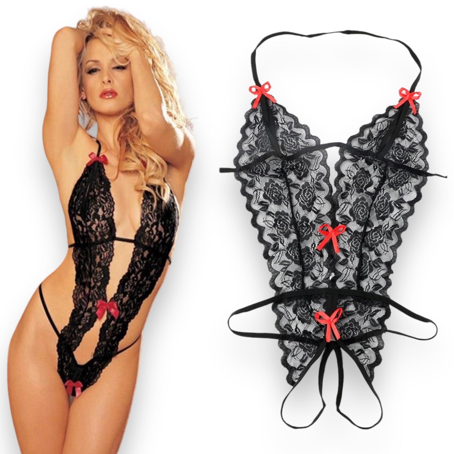 Kinky Pleasure - KPL03 - Sexy Lingerie - One Size Fits Most - 4 Colours - 1 Piece