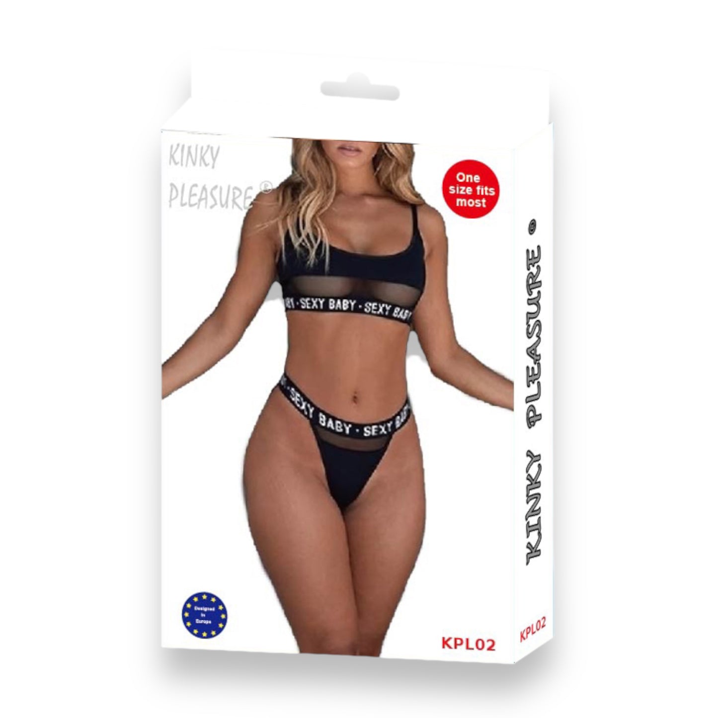 Kinky Pleasure - KPL02 - Sexy Lingerie - One Size Fits Most - 3 Sizes - 2 Colours - 1 Piece