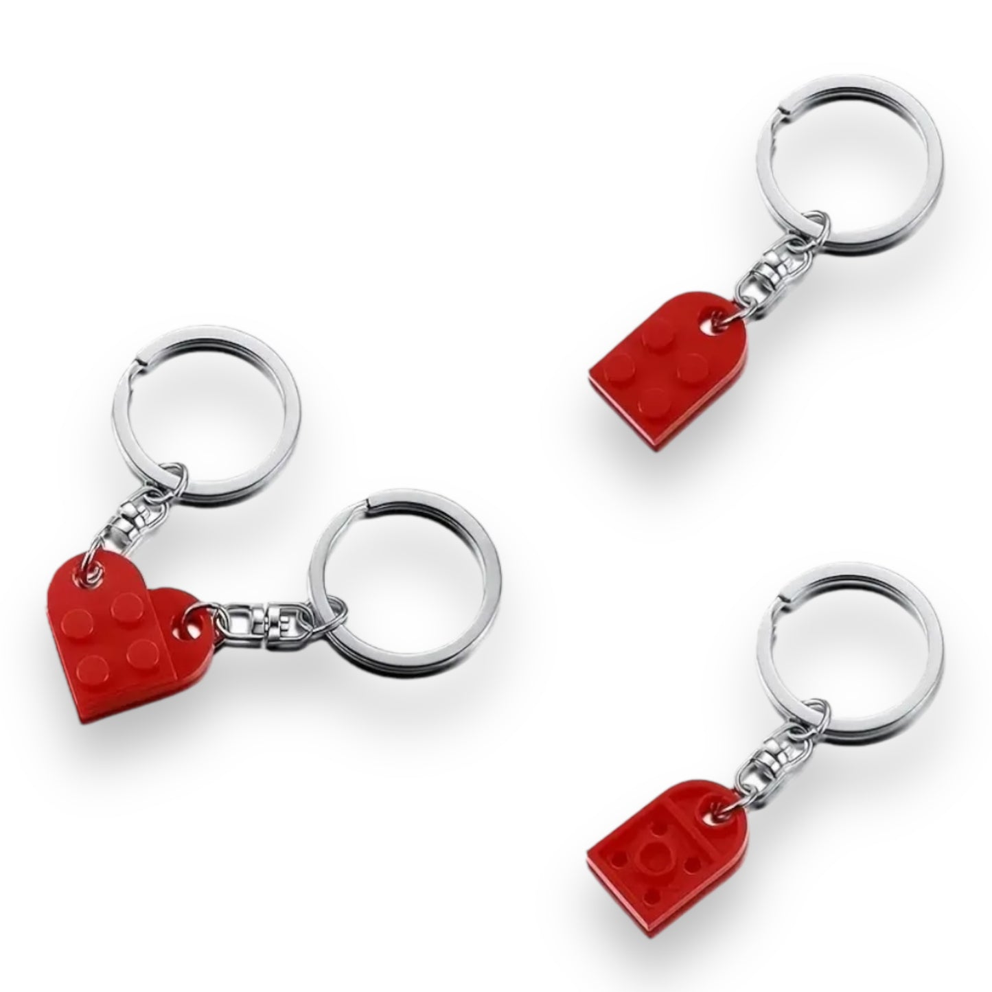 Kinky Pleasure - T046 - Keychain Hearts Blocks Connected Red