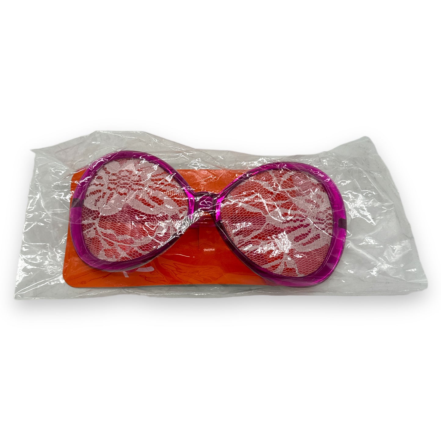 Kinky Pleasure - FT007 - Oversized Glasses with Lace Detailing - Vivacious Pink