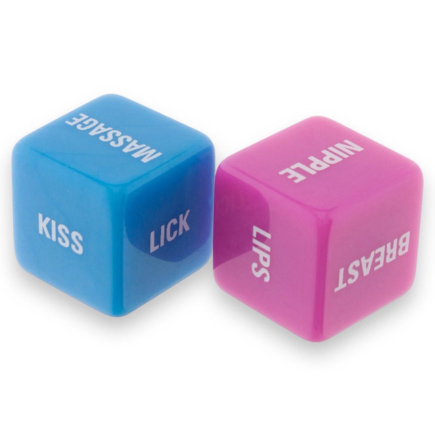 Kinky Pleasure - KPLD001 - Love Dice With Text 2 Pcs- Blue And Pink