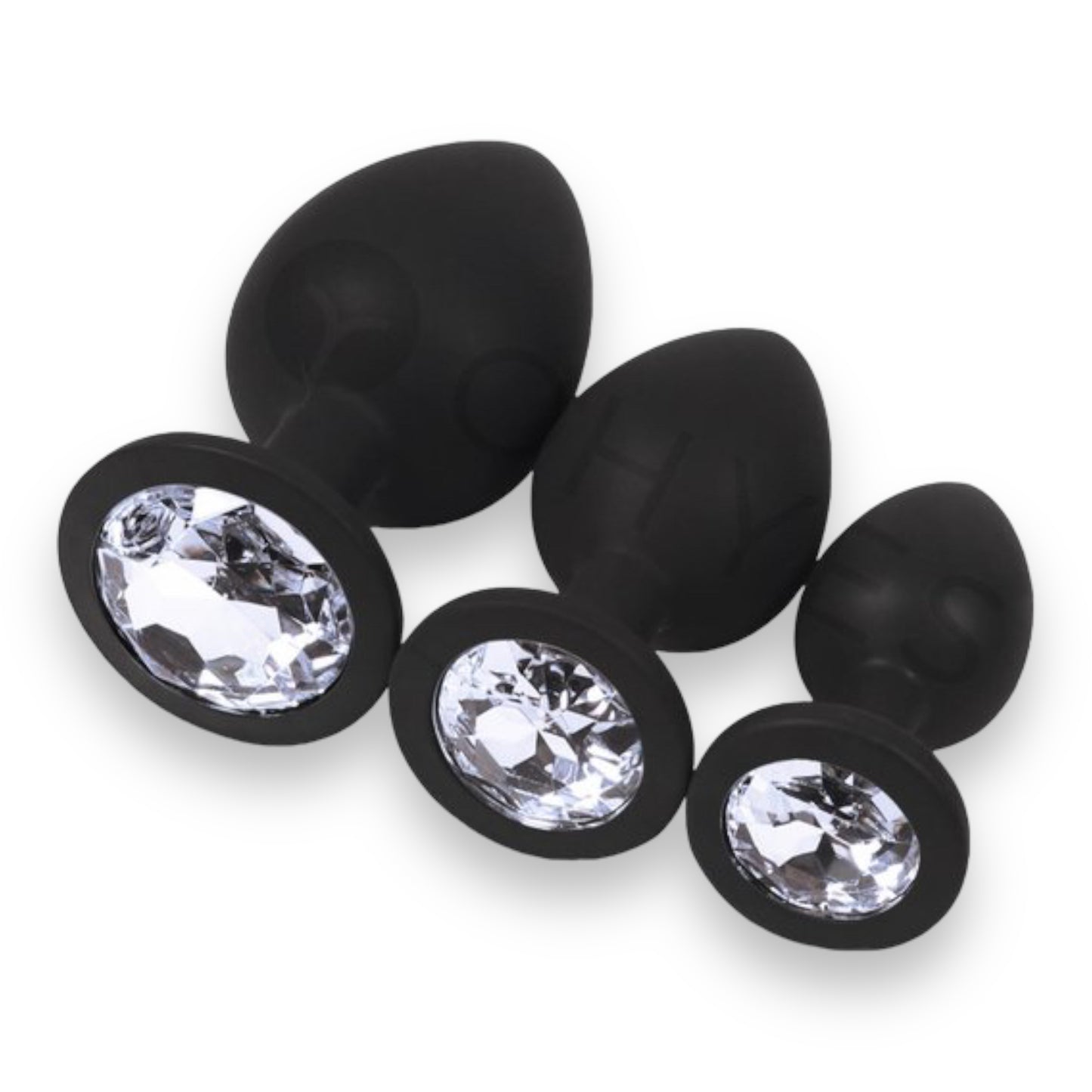 Power Escorts - BR135 - Diamond King - Silicone Butt Plug - Black - 6 Colours - 3 Sizes