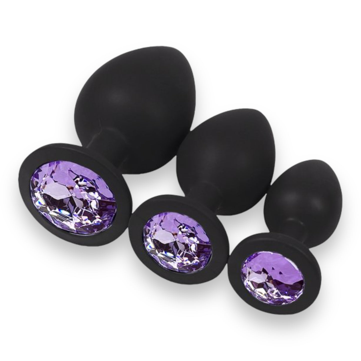 Power Escorts - BR135 - Diamond King - Silicone Butt Plug - Black - 6 Colours - 3 Sizes
