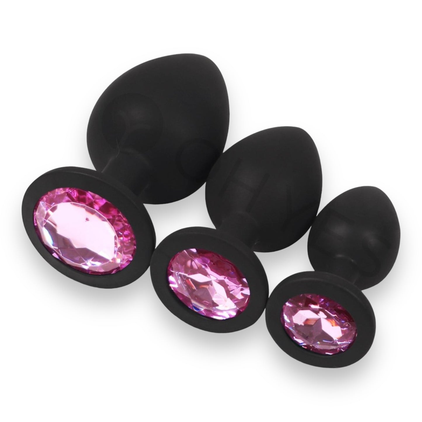 Power Escorts - BR135 - Diamond King - Silicone Butt Plug - Black - 6 Colours - 3 Sizes