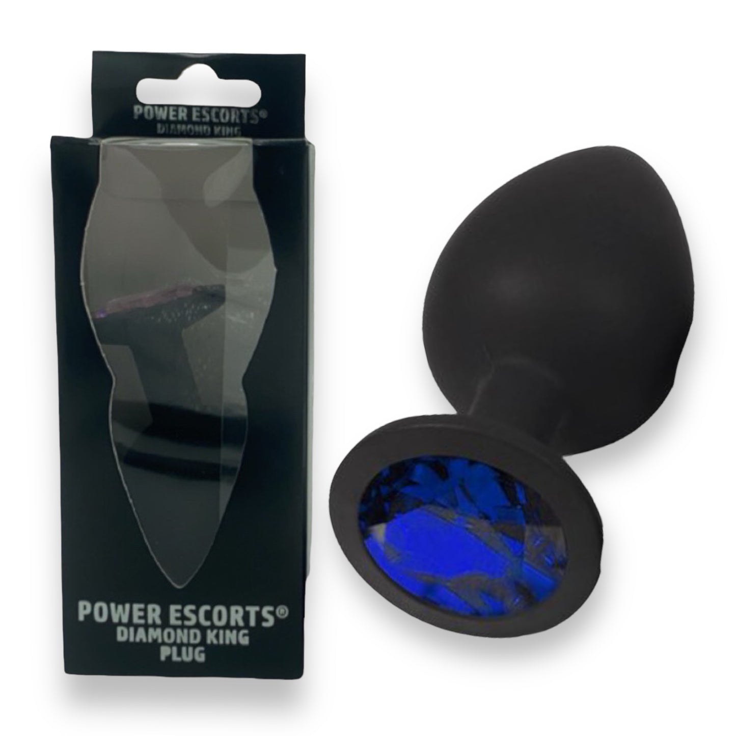 Power Escorts - BR135 - Diamond King - Silicone Butt Plug - Black - 6 Colours - 3 Sizes