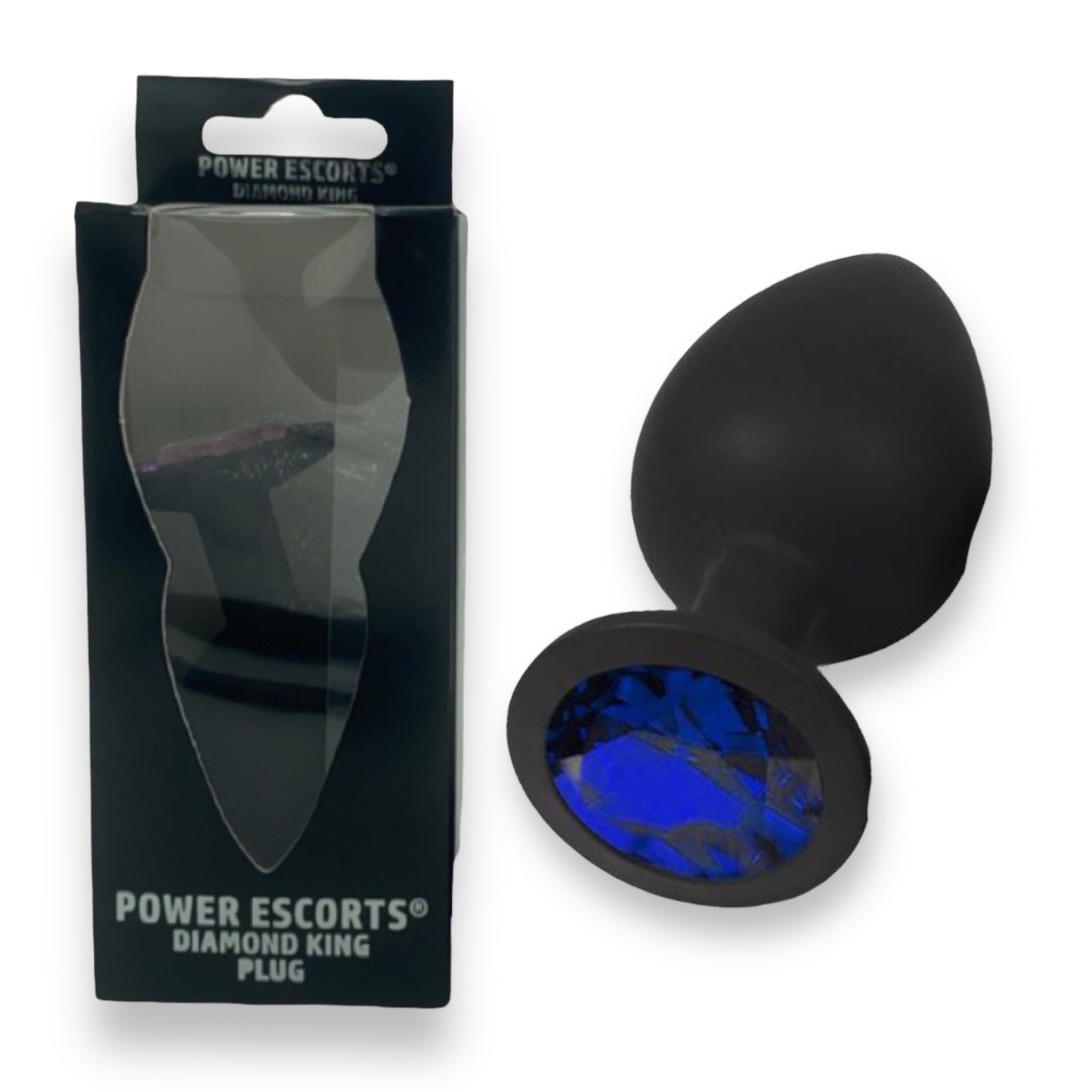 Power Escorts - BR135 - Diamond King - Silicone Butt Plug - Black - 6 Colours - 3 Sizes