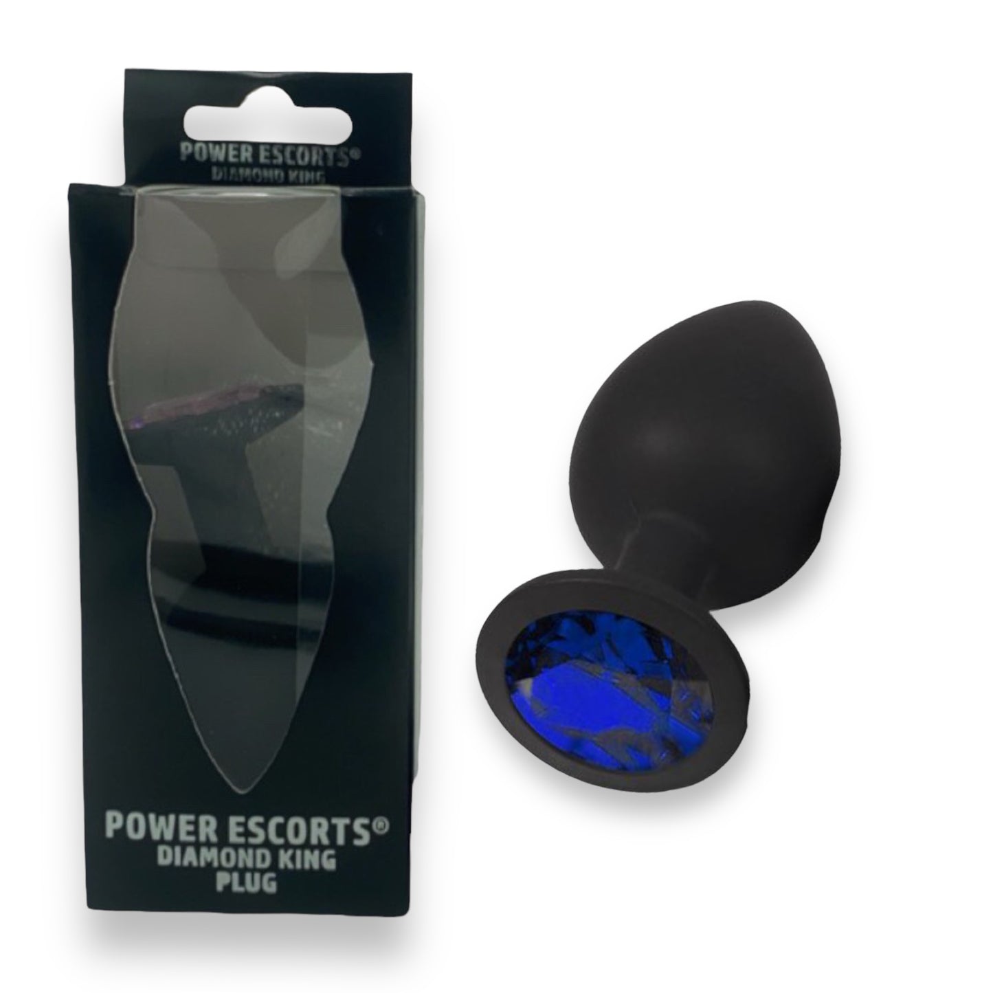 Power Escorts - BR135 - Diamond King - Silicone Butt Plug - Black - 6 Colours - 3 Sizes