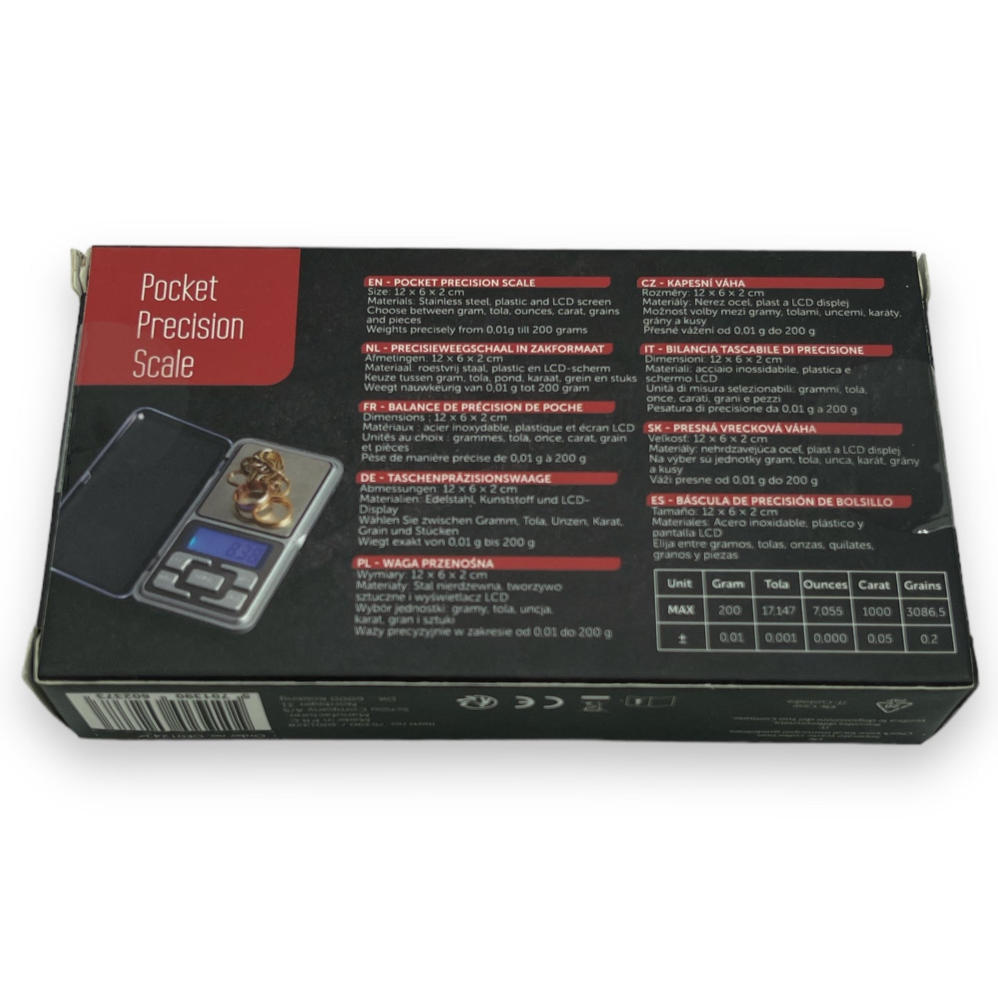 Timmy Toys - AC107 - Mini Pocket Precicion Scale - 0.01 to 200 grams - 1 Piece
