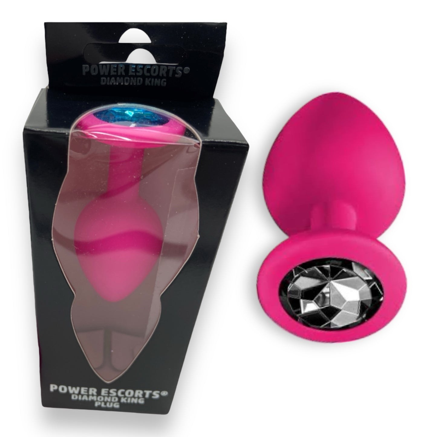 Power Escorts - BR133 - Diamond King - Silicone Butt Plug - Pink - 6 Colours - 3 Sizes