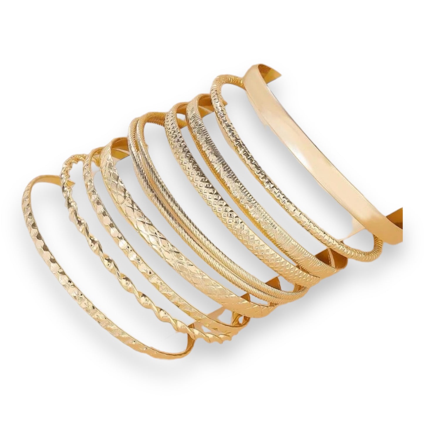 Kinky Pleasure - S020 - Exclusive 10-Piece Silver & Gold Bracelet Set for Women - 2 Colours
