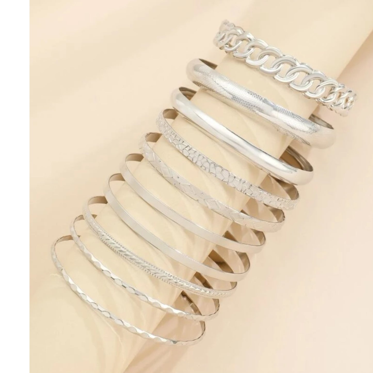 Kinky Pleasure - S021 - Exclusive 10-Piece Silver Bracelet Set for Women