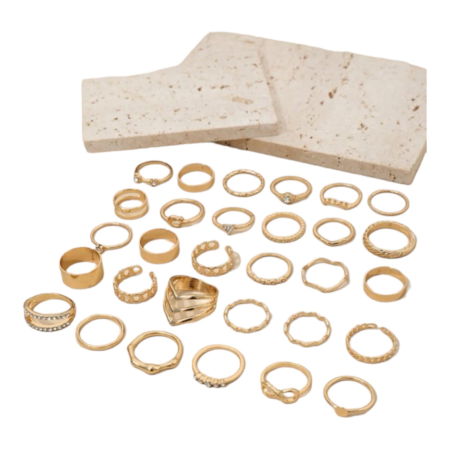 Kinky Pleasure - S019 - Ring Collection Set Gold Or Silver - 30 Pieces