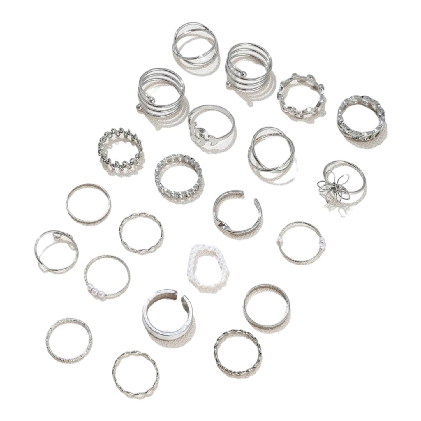 Kinky Pleasure - S025 - Ring Collection Set Gold Or Silver - 22 Pieces