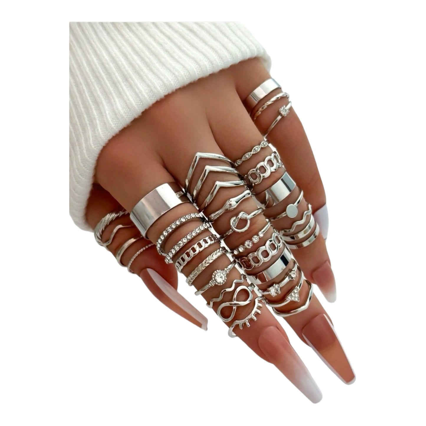 Kinky Pleasure - S019 - Ring Collection Set Gold Or Silver - 30 Pieces