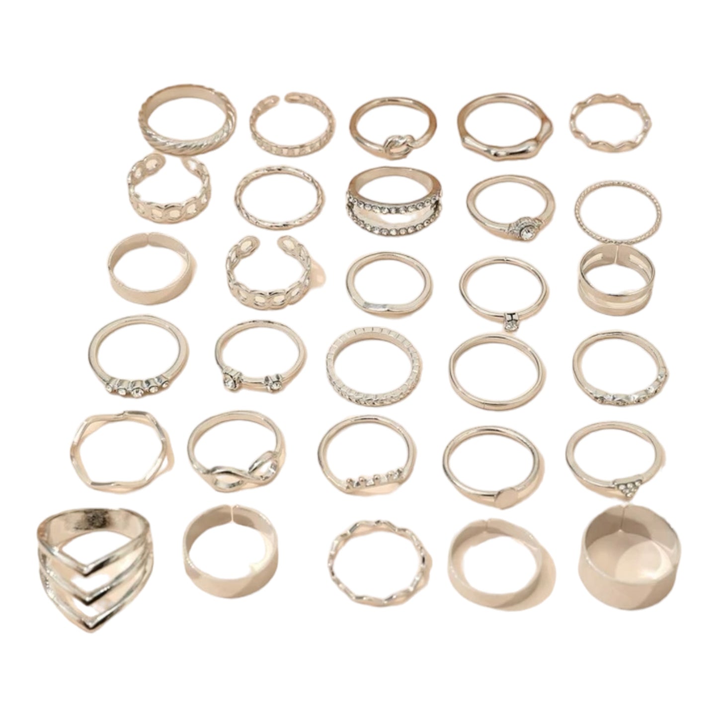 Kinky Pleasure - S019 - Ring Collection Set Gold Or Silver - 30 Pieces