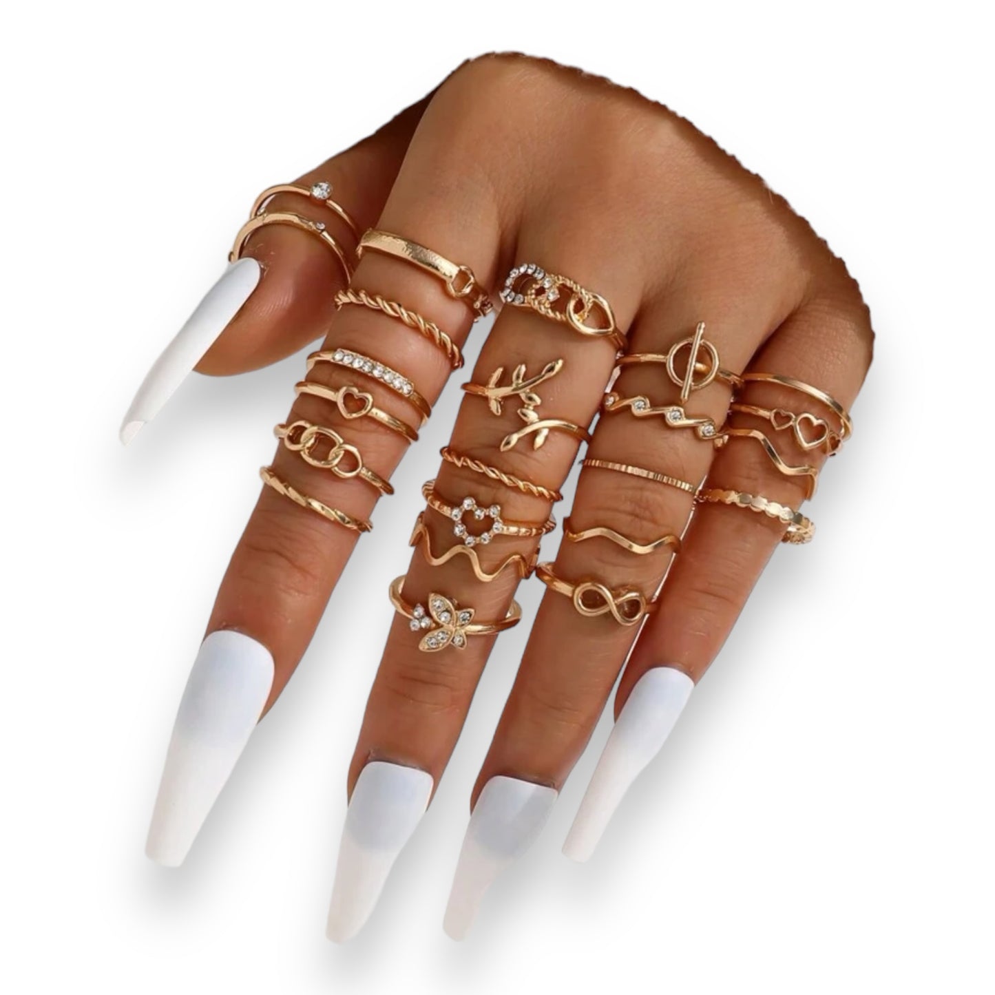 Kinky Pleasure - S027 - Ring Collection Set Gold Or Silver - 23 Pieces