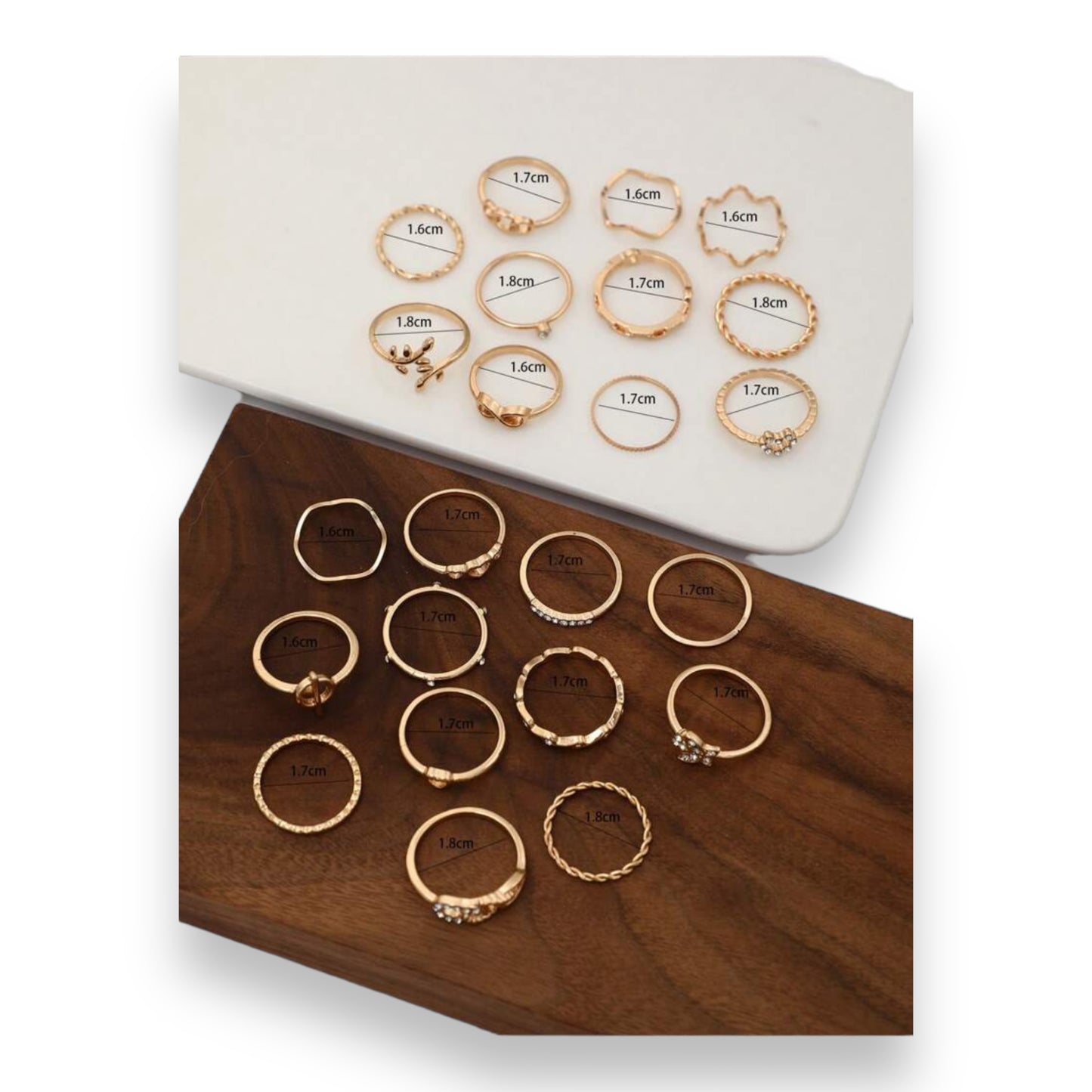 Kinky Pleasure - S027 - Ring Collection Set Gold Or Silver - 23 Pieces