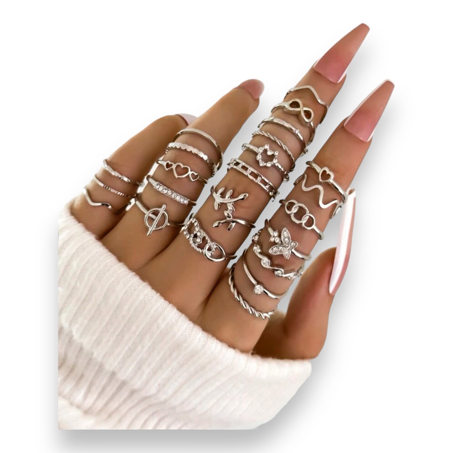 Kinky Pleasure - S027 - Ring Collection Set Gold Or Silver - 23 Pieces