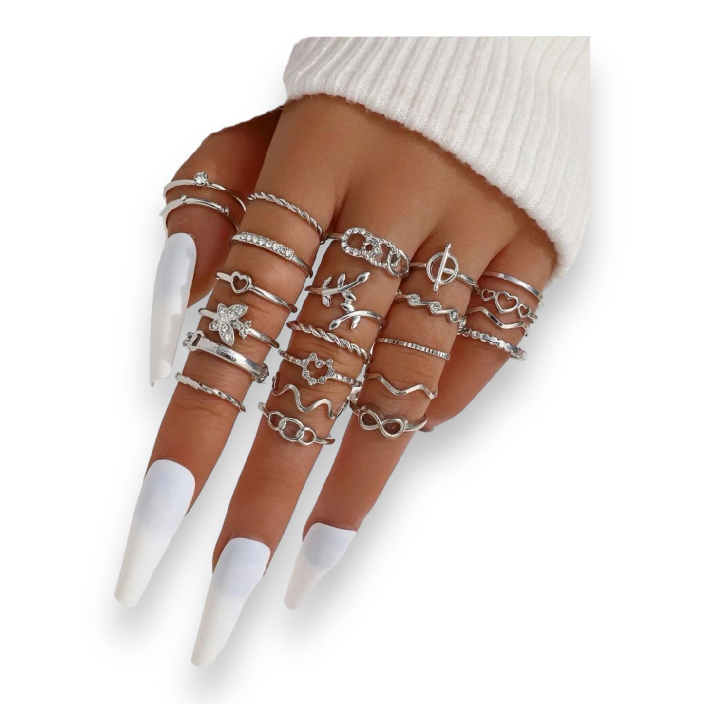 Kinky Pleasure - S027 - Ring Collection Set Gold Or Silver - 23 Pieces