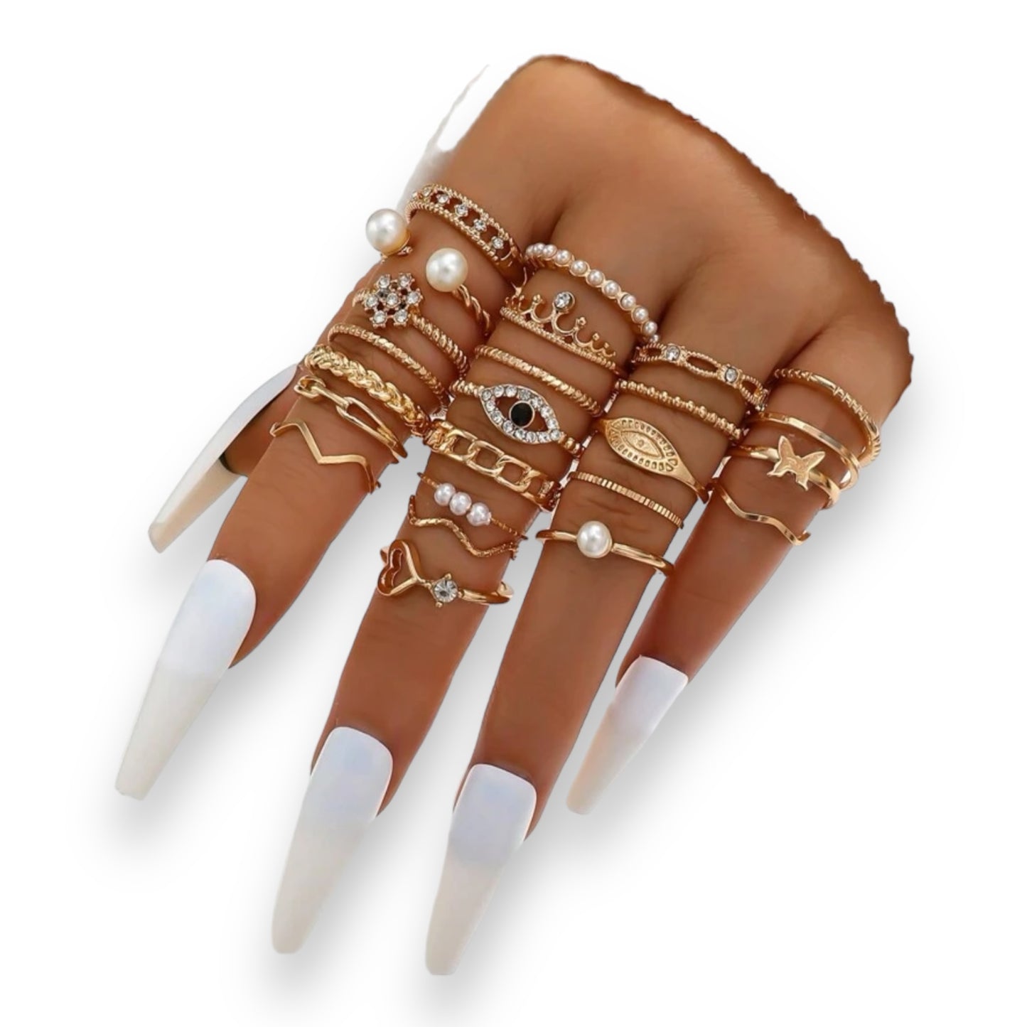 Kinky Pleasure - S028 - Ring Collection Set Gold Or Silver - 24 Pieces