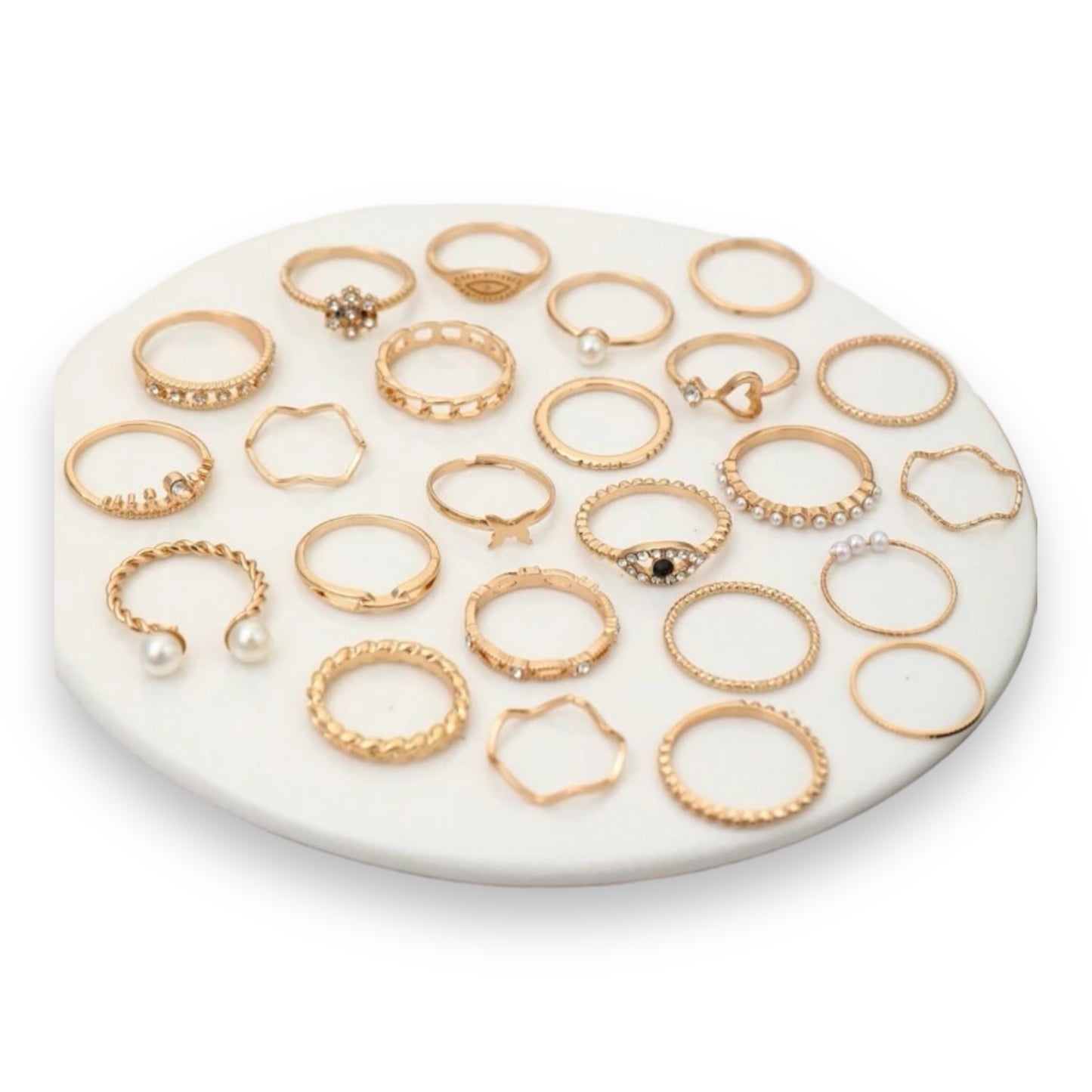 Kinky Pleasure - S028 - Ring Collection Set Gold Or Silver - 24 Pieces