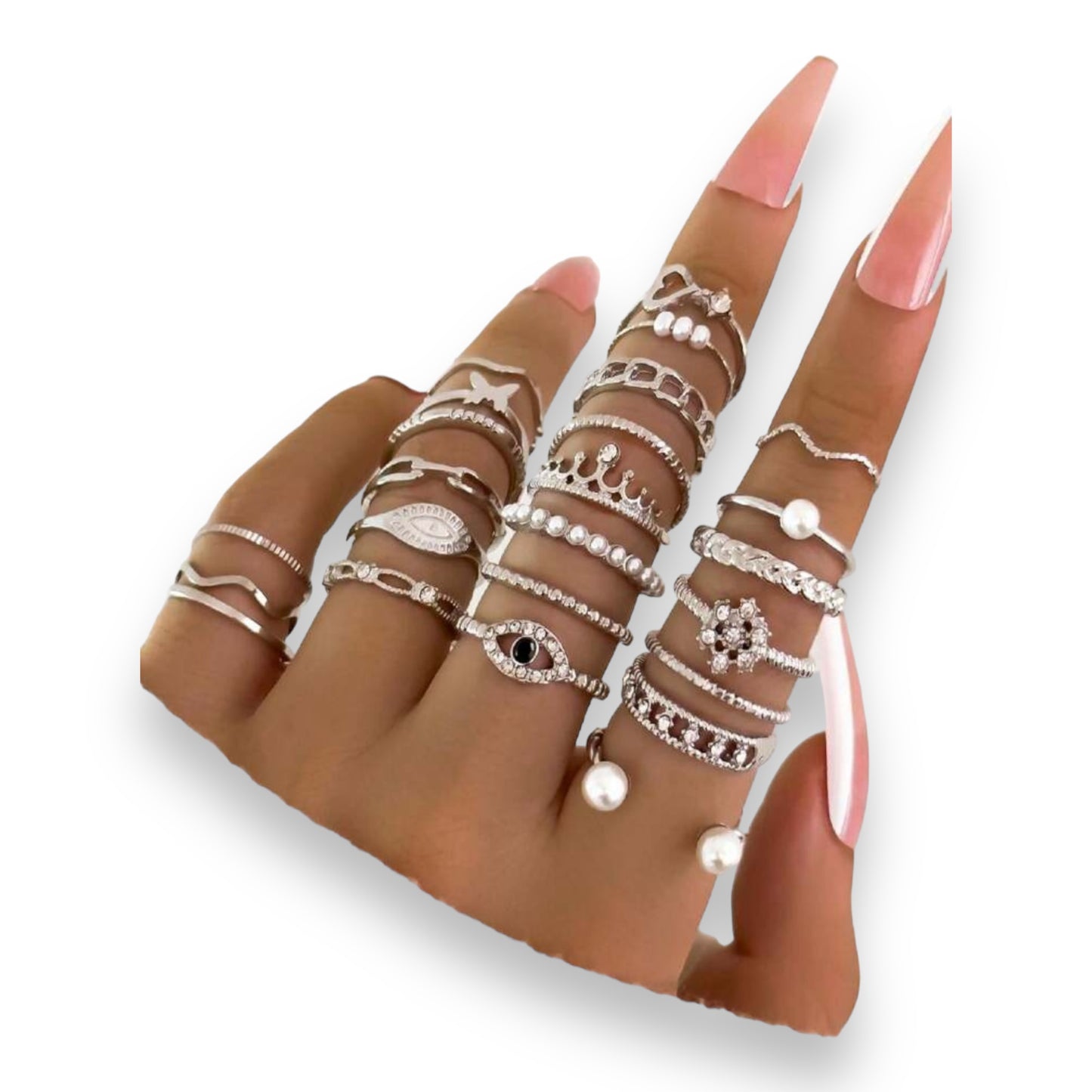 Kinky Pleasure - S028 - Ring Collection Set Gold Or Silver - 24 Pieces