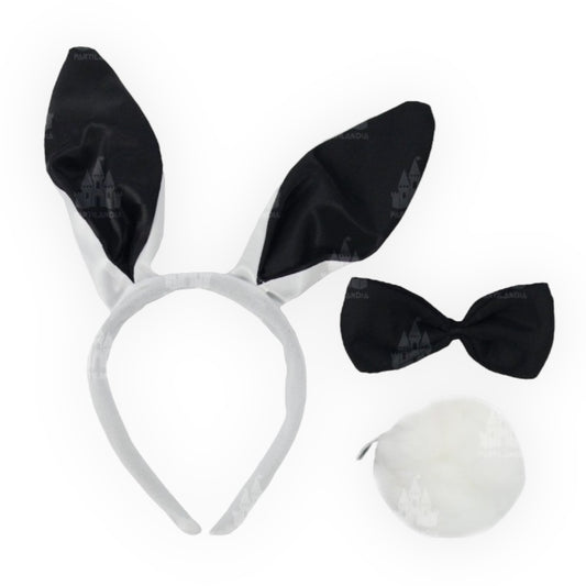 Kinky Pleasure - PL003 - Bunny Ears Set - 3 Pieces - Black