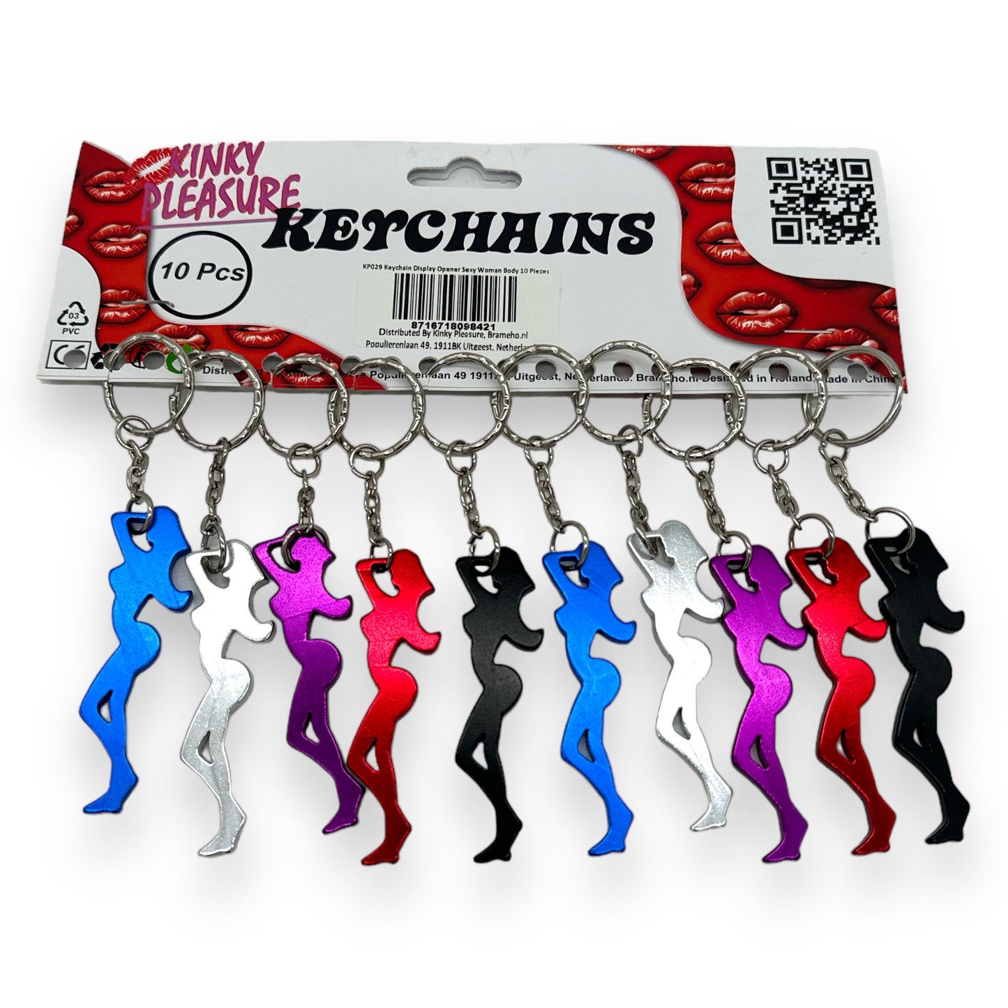 Kinky Pleasure - KP029 - Keychain - Bottle Opener - Sexy Body Shaped Woman - 5 Colours