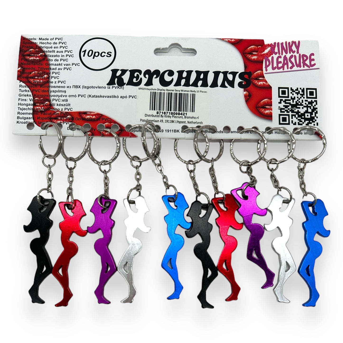 Kinky Pleasure - KP029 - Keychain - Bottle Opener - Sexy Body Shaped Woman - 5 Colours