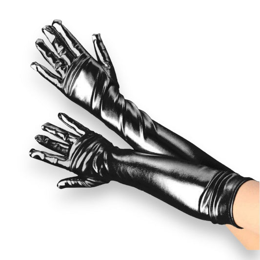 Kinky Pleasure - PL060 - Hand Gloves Long Wettlook - Black
