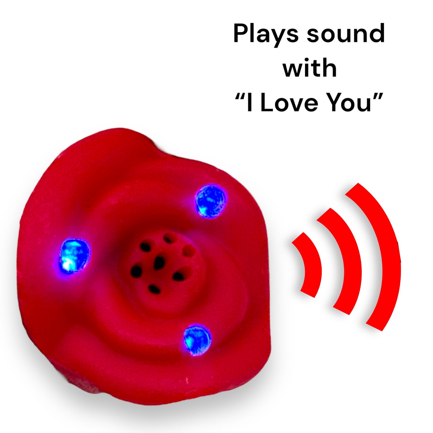 Kinky Pleasure - MP058 - Keychain Rose with Light and Sound "I Love You" - Red