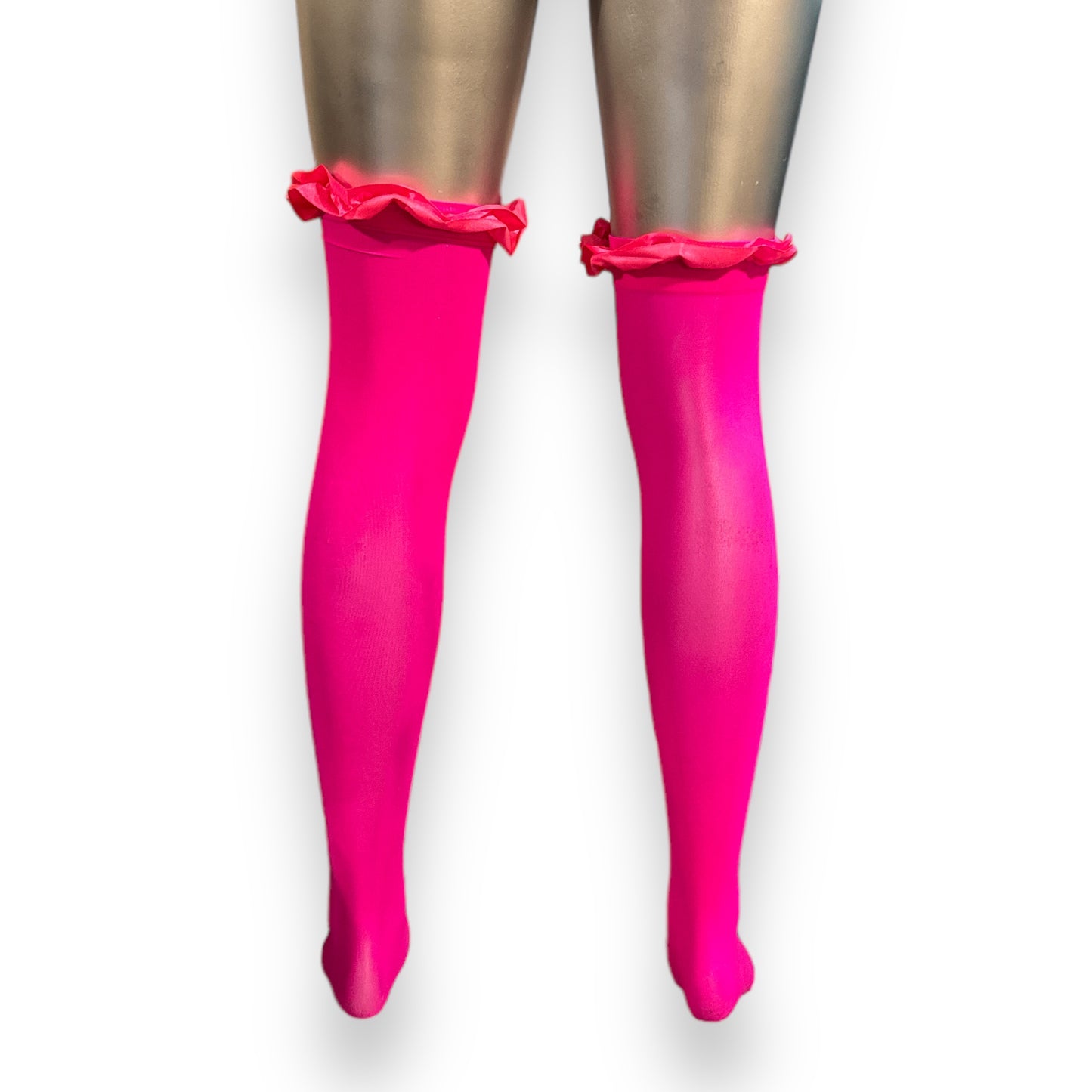 Kinky Pleasure - MP053 - Stockings In Neon Pink - Available in 2 Sizes