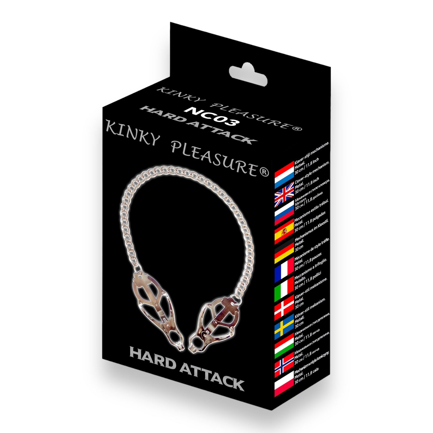 Kinky Pleasure - NC03 - Hard Attack - Kinky Clamps - Heavy version - Nipple Clamps - Stylish Colour box