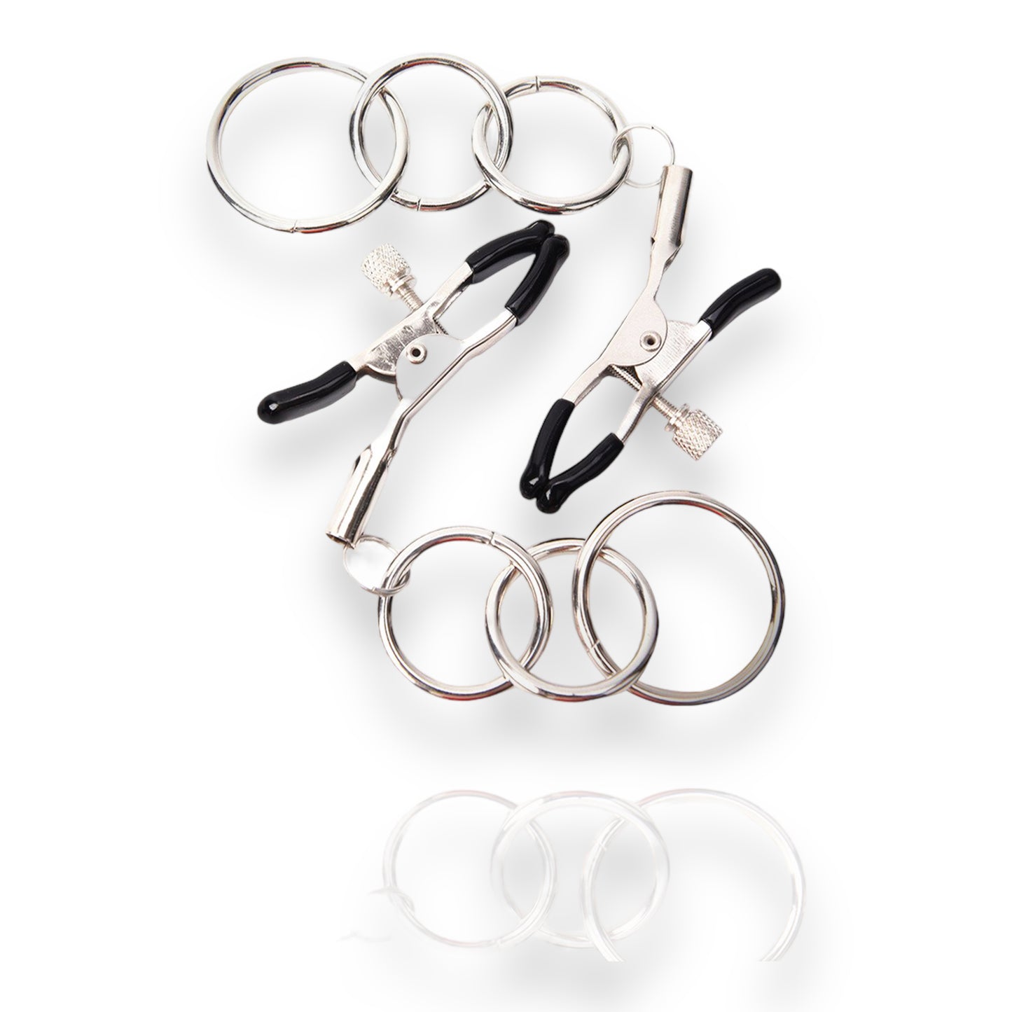 Kinky Pleasure - NC02 - Tripple O'Ring - Kinky Clamps - Heavy version - Nipple Clamps - Stylish Colour box