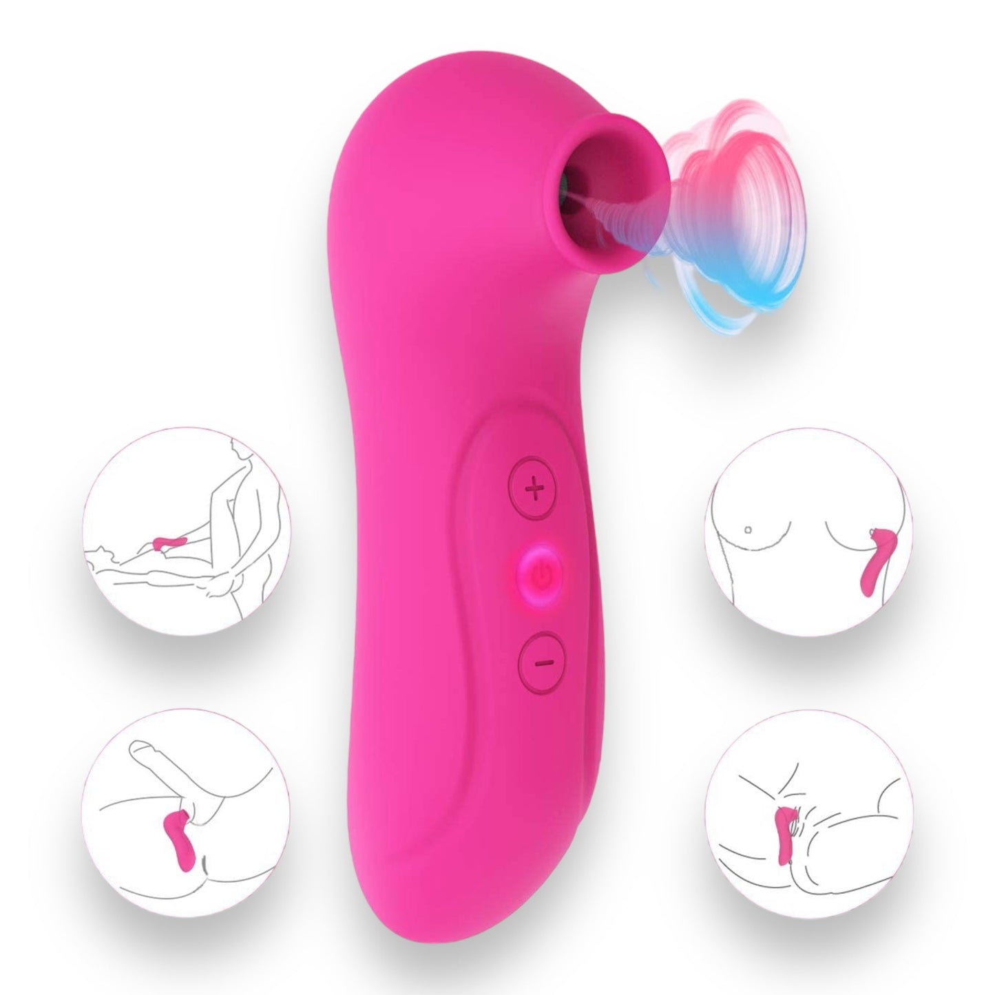 Power Escorts - BR160 - Oral Queen Air Sucker- Waterproof - Oral Sucker - Clitoral Stimulator/Massager - 10 Modes - 3 Colours