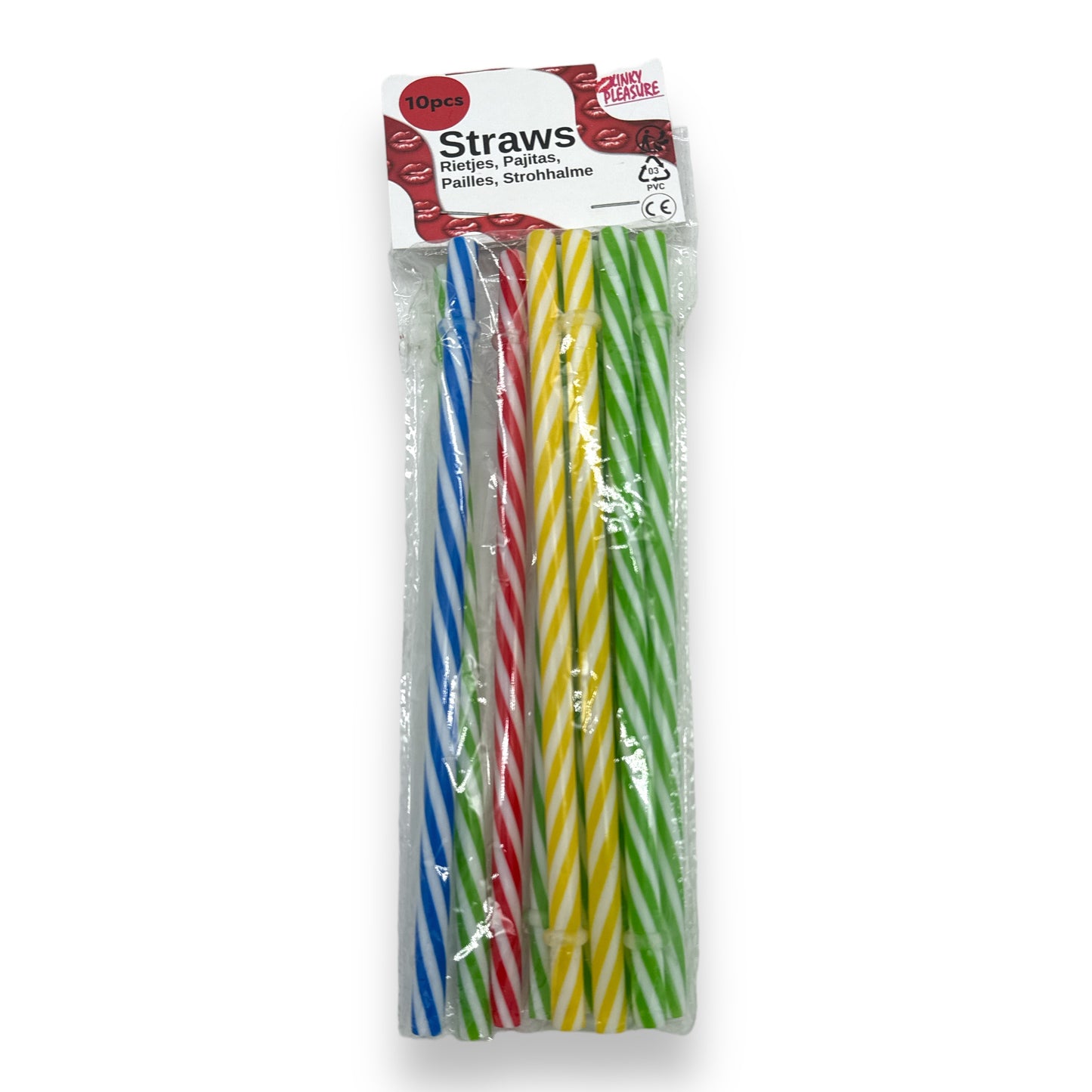 Kinky Pleasure - AX097 - Straws Hard Plastic - Multicolour - 10 Pack