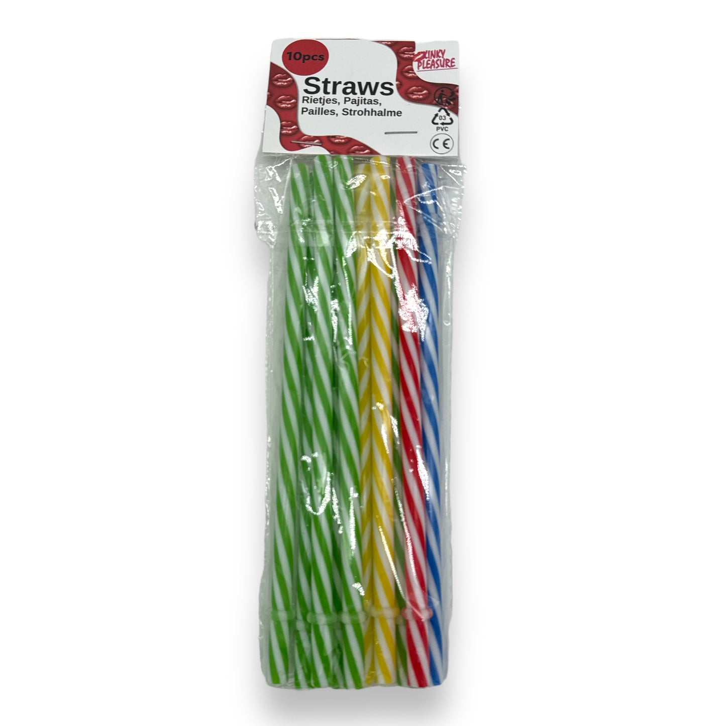 Kinky Pleasure - AX097 - Straws Hard Plastic - Multicolour - 10 Pack