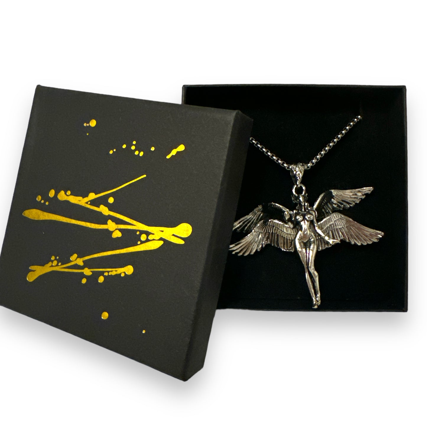 Kinky Pleasure - T047 - Necklace - Winged Warrior Elegance - 60cm Chain - 5.5x7cm Pendant