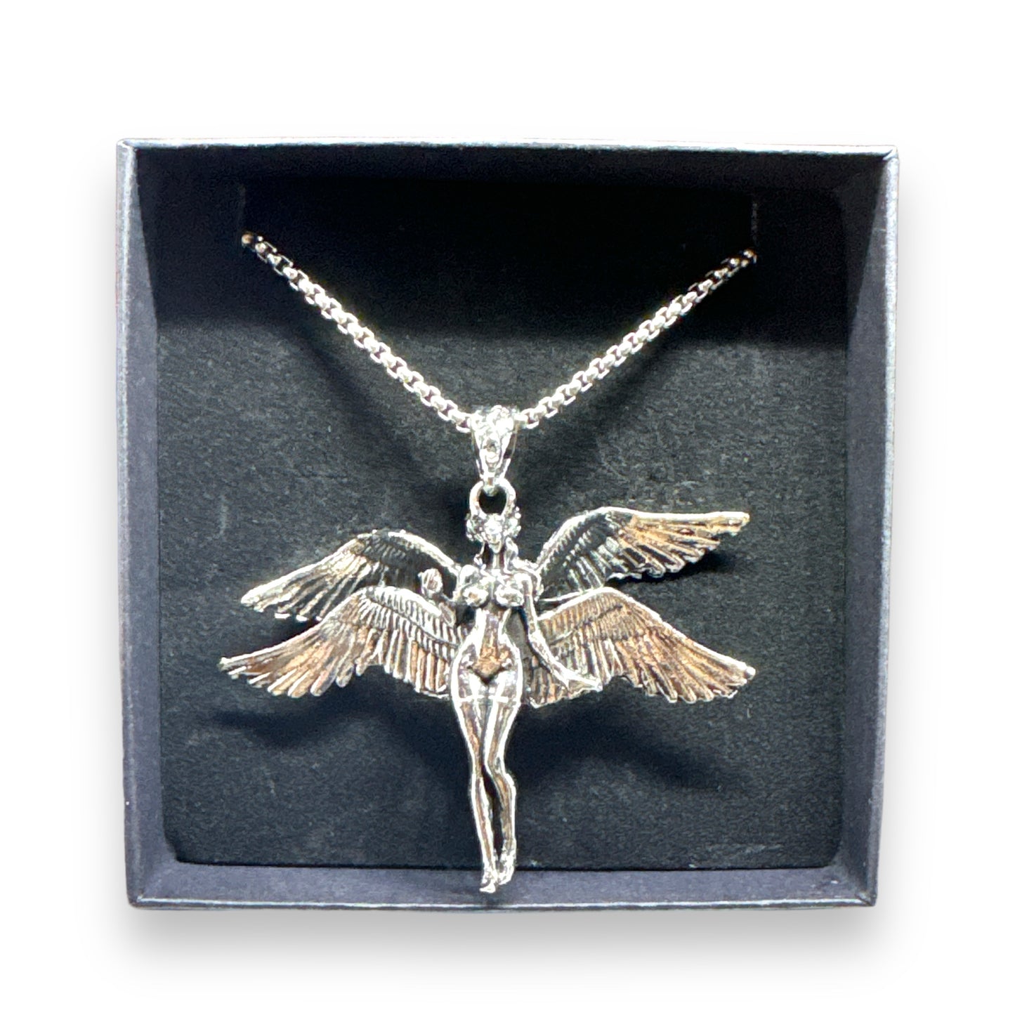 Kinky Pleasure - T047 - Necklace - Winged Warrior Elegance - 60cm Chain - 5.5x7cm Pendant