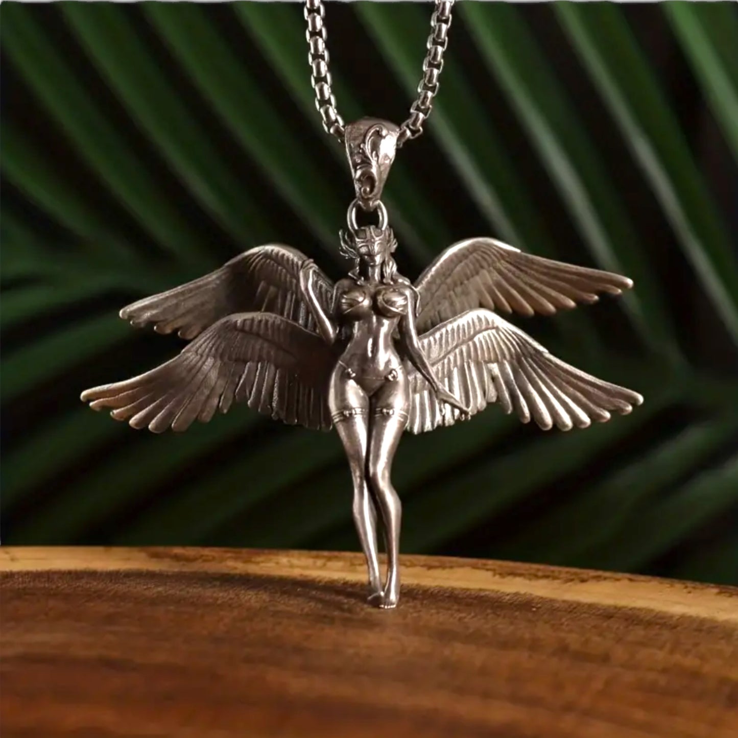 Kinky Pleasure - T047 - Necklace - Winged Warrior Elegance - 60cm Chain - 5.5x7cm Pendant