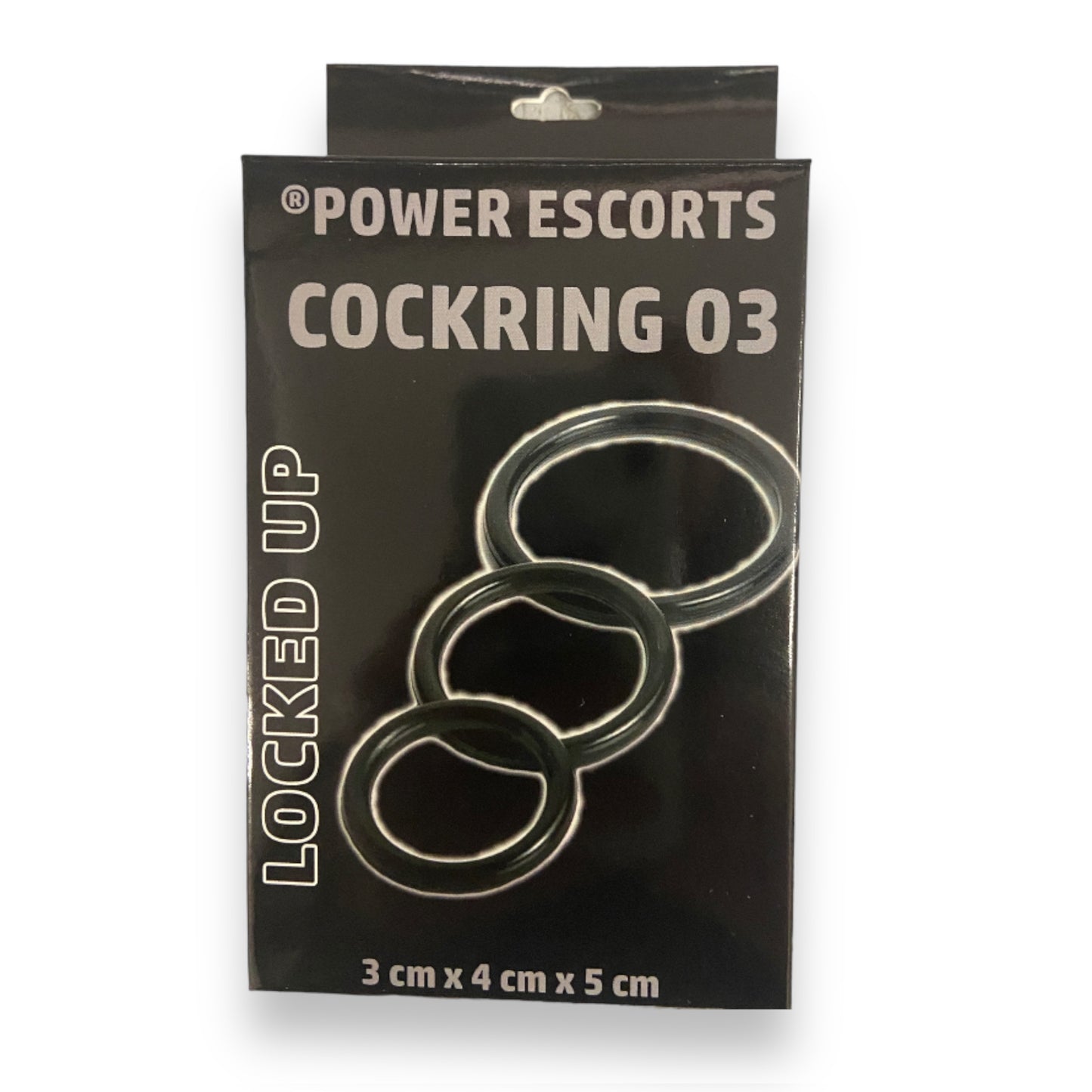 Power Escorts - BR65 - Cockring 03 - 3-Pack Silicone Penis Rings - Black - Colour box