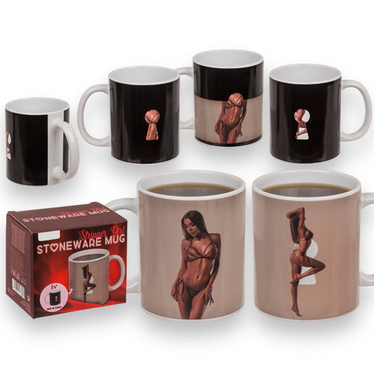 Kinky Pleasure - OB113 - Heat Colour Change - Woman Strippers Drinking Mok - 300ml - 12x10cm