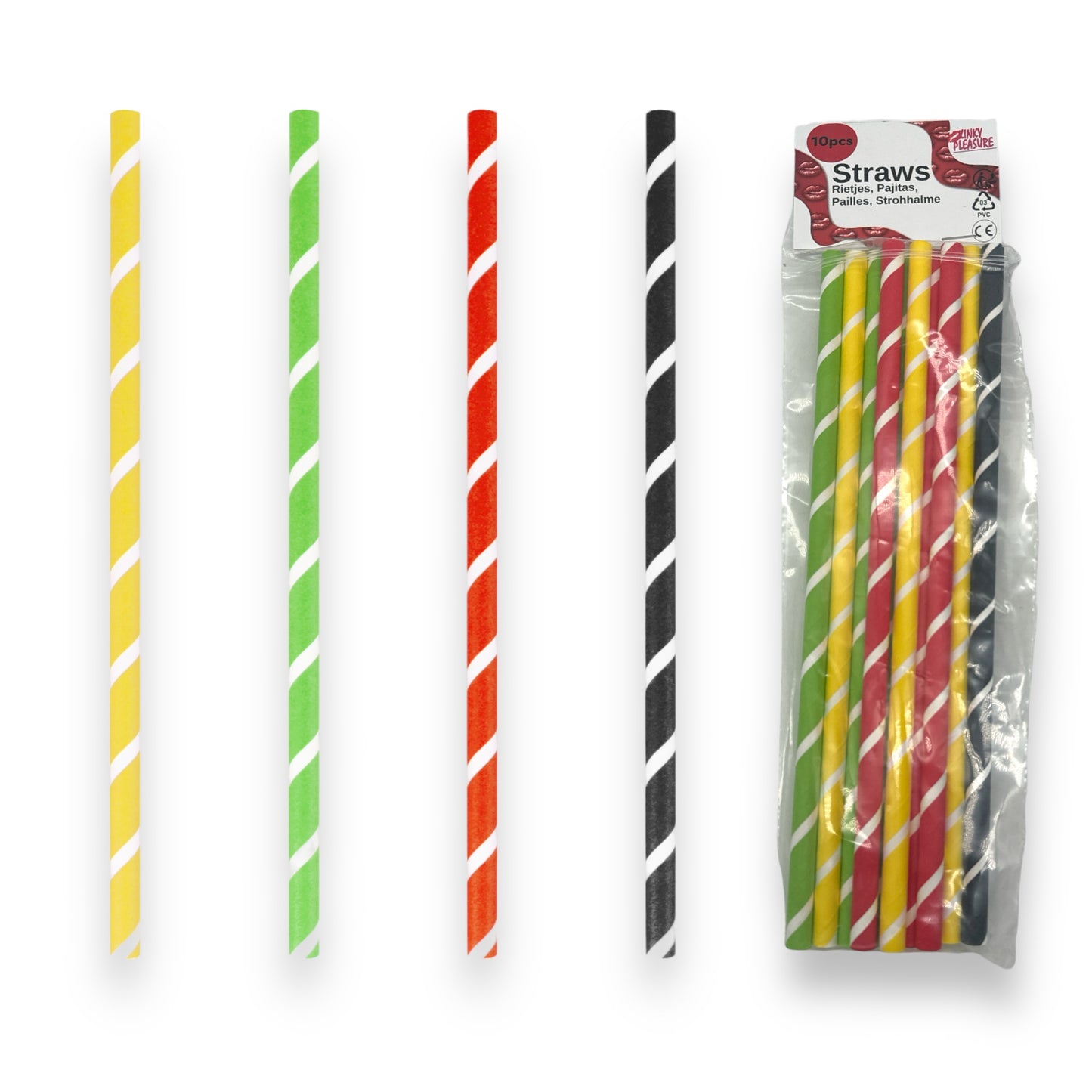 Kinky Pleasure - PK004 - Straws Paper Milkshake - 230x8mm - 10-Pack